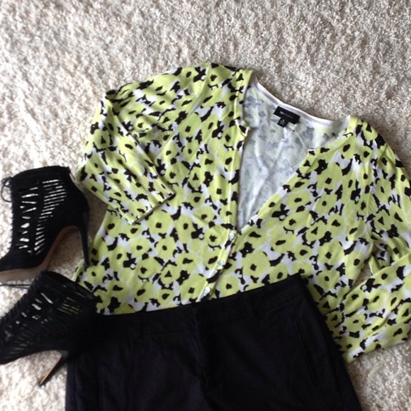 AB Studio Sweaters - Bright yellow flower cardigan